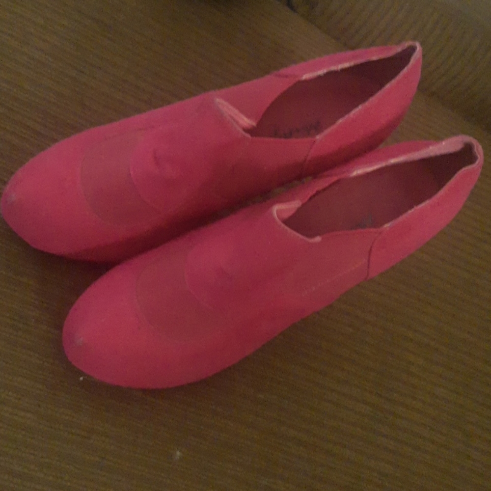 Pink ankle booties. I've worn. But not worn out.